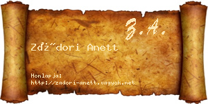 Zádori Anett névjegykártya